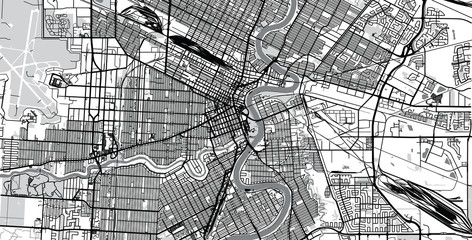 Urban vector city map of Winnipeg, Canada