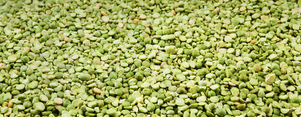 Chopped pea, panorama, background, texture.
