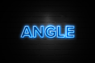 Obraz premium Angle neon Sign on brickwall
