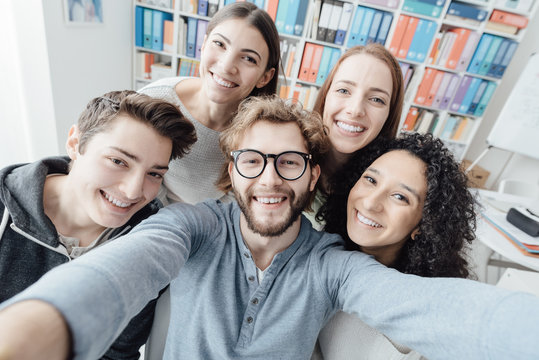 Friends taking a selfie together