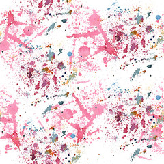 Watercolor colorful texture pattern illustration. Aquarelle paper splash shapes isolated drawing. Abstract aquarelle for background, texture, wrapper pattern, frame or border.