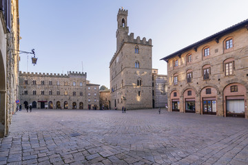Fototapeta premium Priori Square in the afternoon light, Volterra, Pisa, Tuscany, Italy
