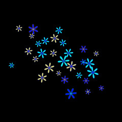 Pretty Floral Pattern with Simple Small Flowers for Greeting Card or Poster. Naive Daisy Flowers in Primitive Style. Vector Background for Spring or Summer Design.