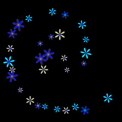 Pretty Floral Pattern with Simple Small Flowers for Greeting Card or Poster. Naive Daisy Flowers in Primitive Style. Vector Background for Spring or Summer Design.