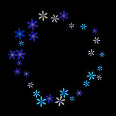 Pretty Floral Pattern with Simple Small Flowers for Greeting Card or Poster. Naive Daisy Flowers in Primitive Style. Vector Background for Spring or Summer Design.