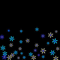 Pretty Floral Pattern with Simple Small Flowers for Greeting Card or Poster. Naive Daisy Flowers in Primitive Style. Vector Background for Spring or Summer Design.