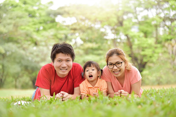 Fototapeta premium Happy Asian family having fun.