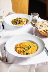 pumpkin risotto in the restaurant