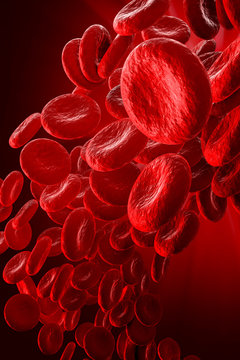 red blood cells 3d rendering