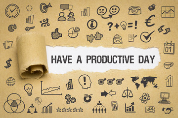 Have a productive day / Papier mit Symbole