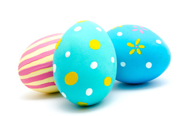 Perfect colorful handmade easter eggs isolated on a white
