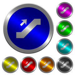 Escalator up sign luminous coin-like round color buttons