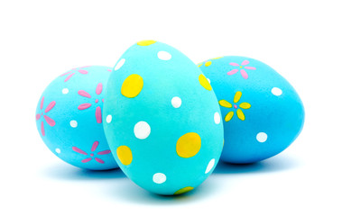 Perfect colorful handmade easter eggs isolated on a white