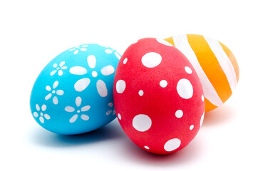 Perfect colorful handmade easter eggs isolated on a white
