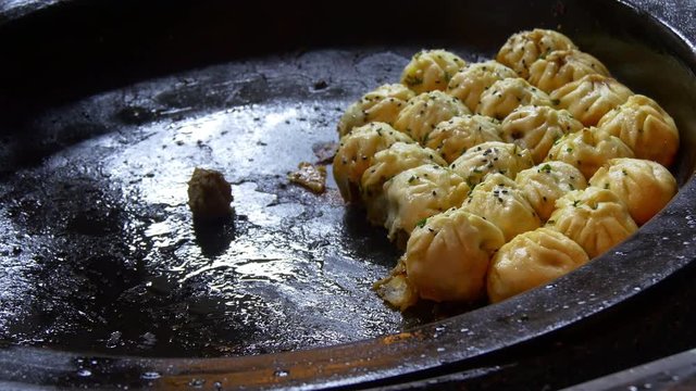 Night Light Shanghai City National Street Food Close Up 4k China 
