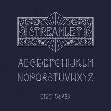 Elegant vintage Latin alphabet