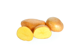 Potato on white background