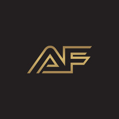 initial letter logo line unique modern, gold color