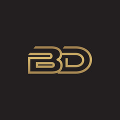 initial letter logo line unique modern, gold color