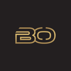 initial letter logo line unique modern, gold color