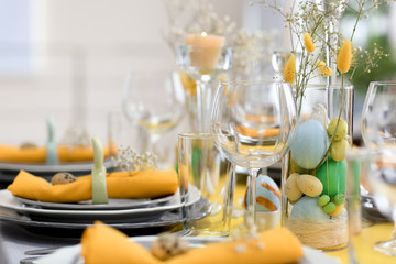 Beautiful festive Easter table setting