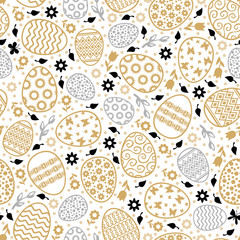 Easter decorative eggs pattern seamless