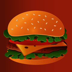 Tasty burger for lunch