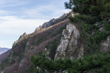 Cliffs in the Domogled - Valea Cernei National Park in southwest Romania