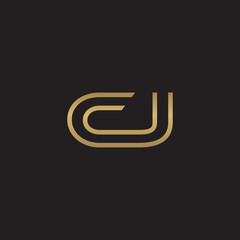 initial letter logo line unique modern, gold color