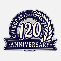 120 years anniversary logo template. Vector and illustration. 


