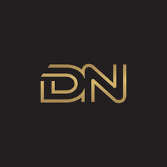 initial letter logo line unique modern, gold color