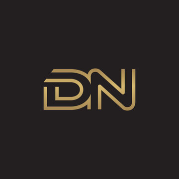 initial letter logo line unique modern, gold color