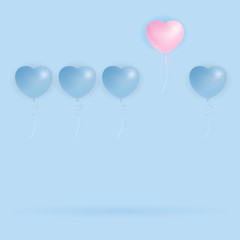 Obraz na płótnie Canvas Happy Valentine's Day Greeting Card Background Design on Pastel Color Scheme Tone