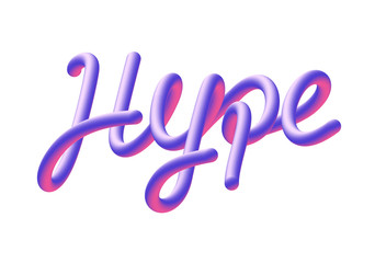 Hype quote lettering. Pseudo 3d graphic typography element. Vector illustration.