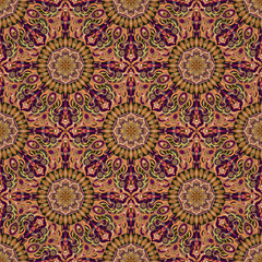 Ornate floral seamless texture, endless pattern with vintage mandala elements.