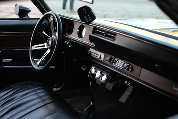 interior of muscle car