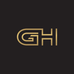 Obraz premium initial letter logo line unique modern, gold color