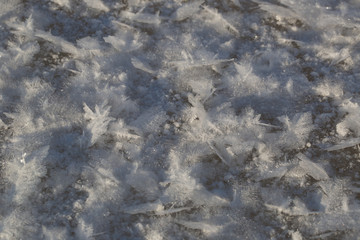 Ice flowers, crystals