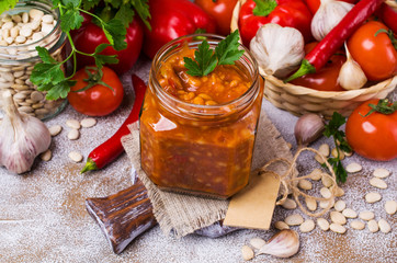 Canned beans with vegetables