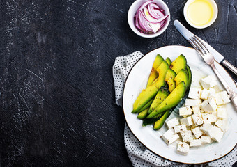 avocado with feta