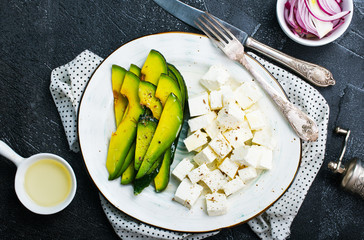 avocado with feta