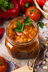 Canned beans with vegetables