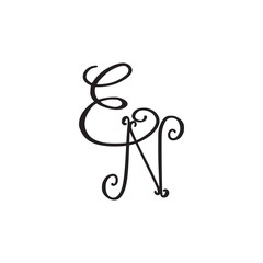 Handwritten monogram EN icon