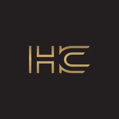 Obraz premium initial letter logo line unique modern, gold color