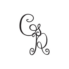 Handwritten monogram GR icon