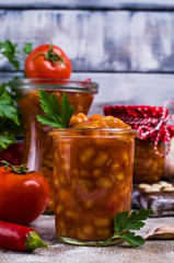 Canned beans with vegetables