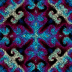 Fototapeta na wymiar Seamless background pattern. Irregular decorative geometric mosaic art tile pattern from uneven broken pieces.