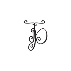 Handwritten monogram TP icon