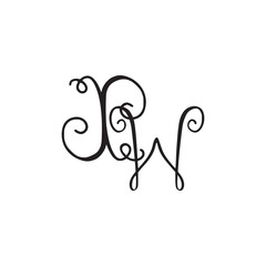 Handwritten monogram XW icon