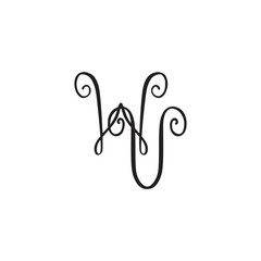 Handwritten monogram WV icon